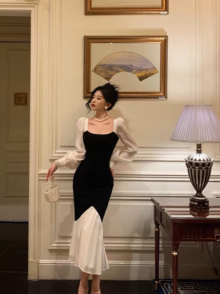 Sheath Spaghetti Straps Black Date Night Party Dress Prom Dresses Birthday Outfits SD1072