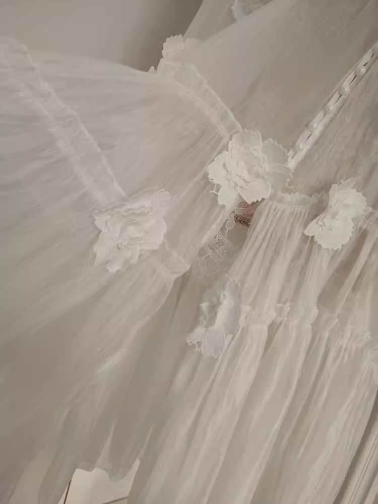 A line Halter White Lace Tea Length Vacation Dress Women Beach Dresses SD125