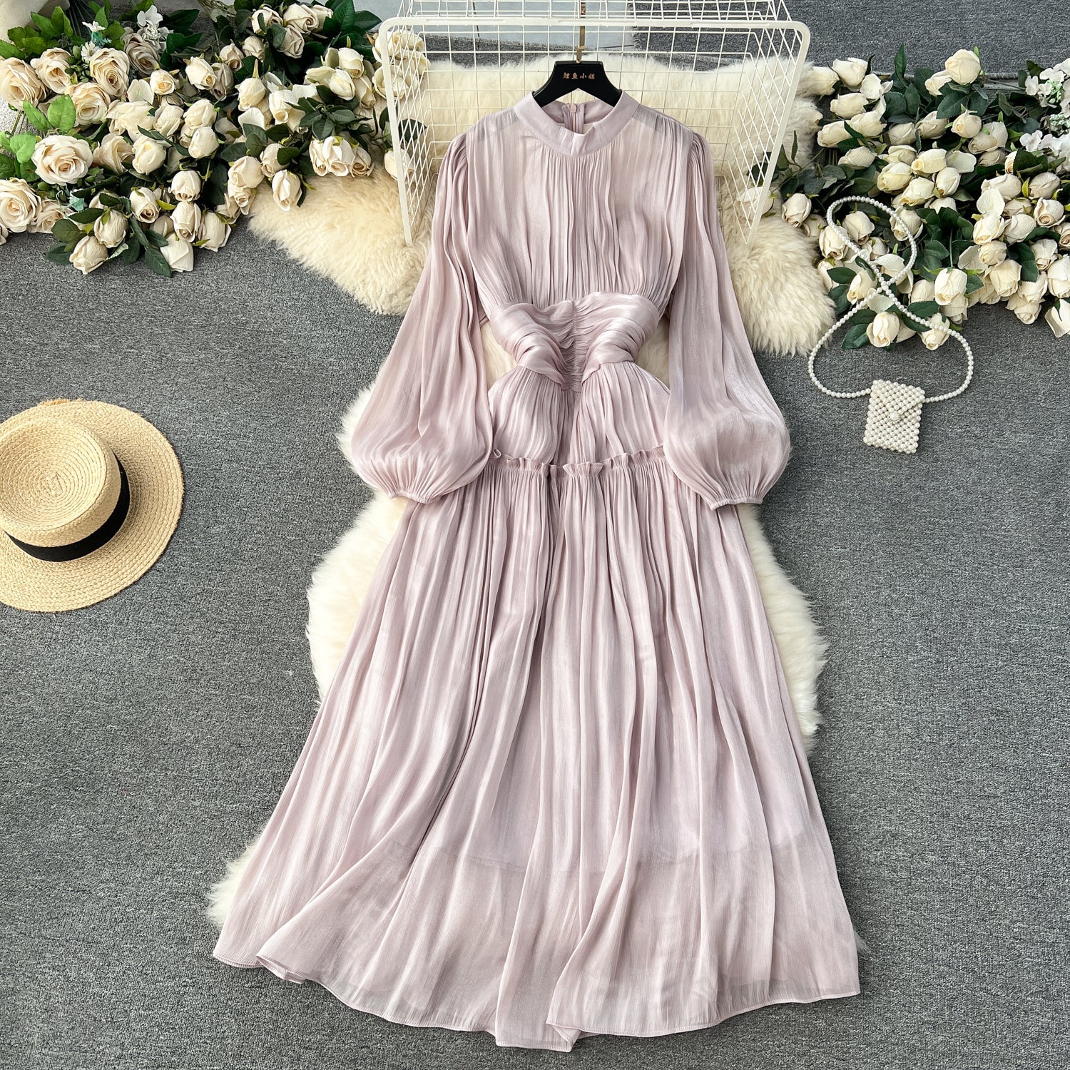 A line Scoop Long Sleeves Lilac Holiday Dresses Women's Dress SD1287