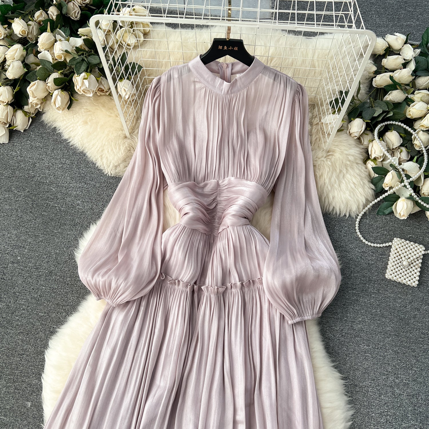 A line Scoop Long Sleeves Lilac Holiday Dresses Women's Dress SD1287