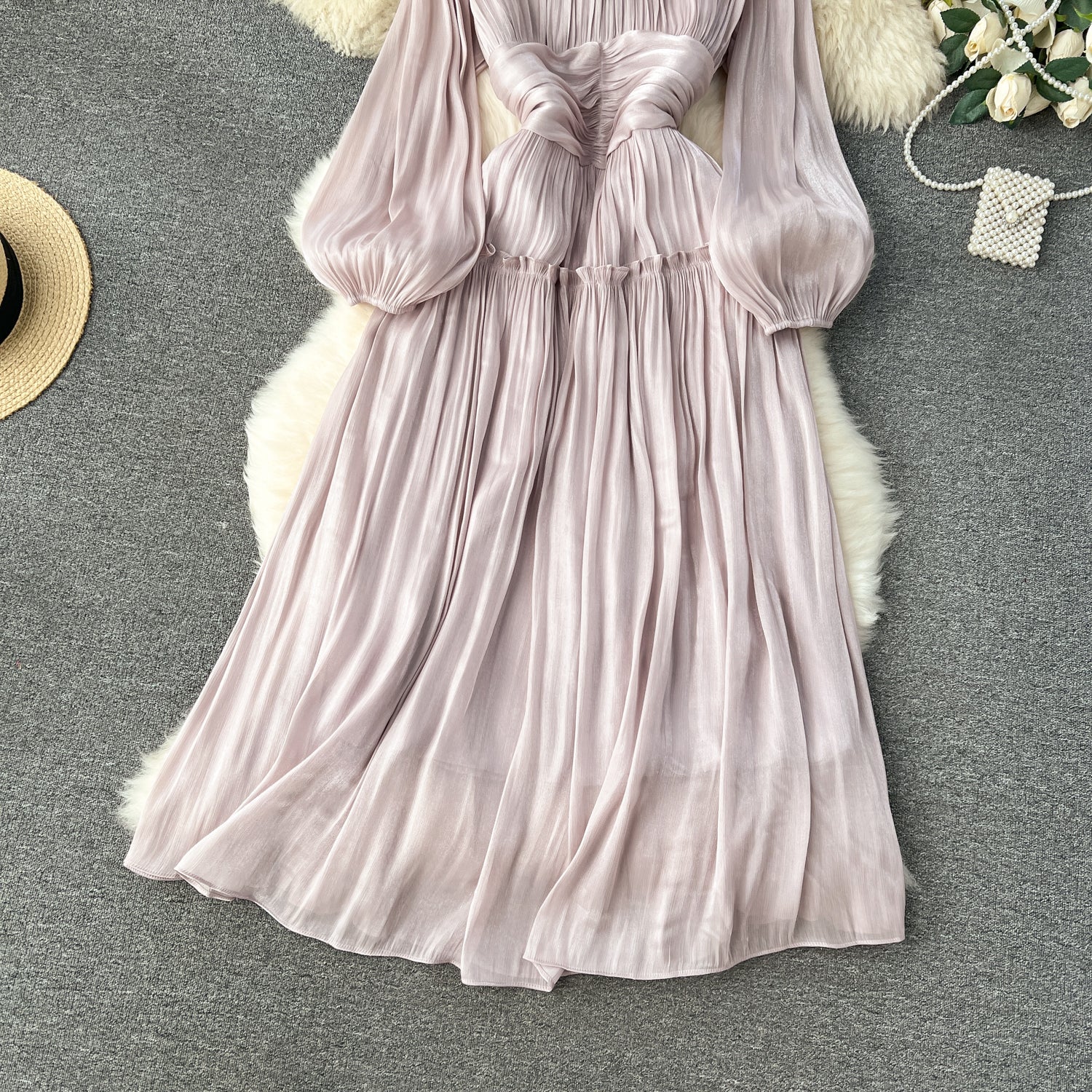 A line Scoop Long Sleeves Lilac Holiday Dresses Women's Dress SD1287