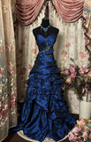 Style Ball Gown Sweetheart Prom Dresses Long Evening Gown Navy Blue Formal Party Dress HZ0628