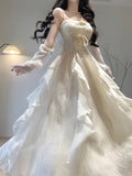 A Line Spaghetti Straps Ivory Holiday Dress Birthday Dresses Birthday Outfits SD1299