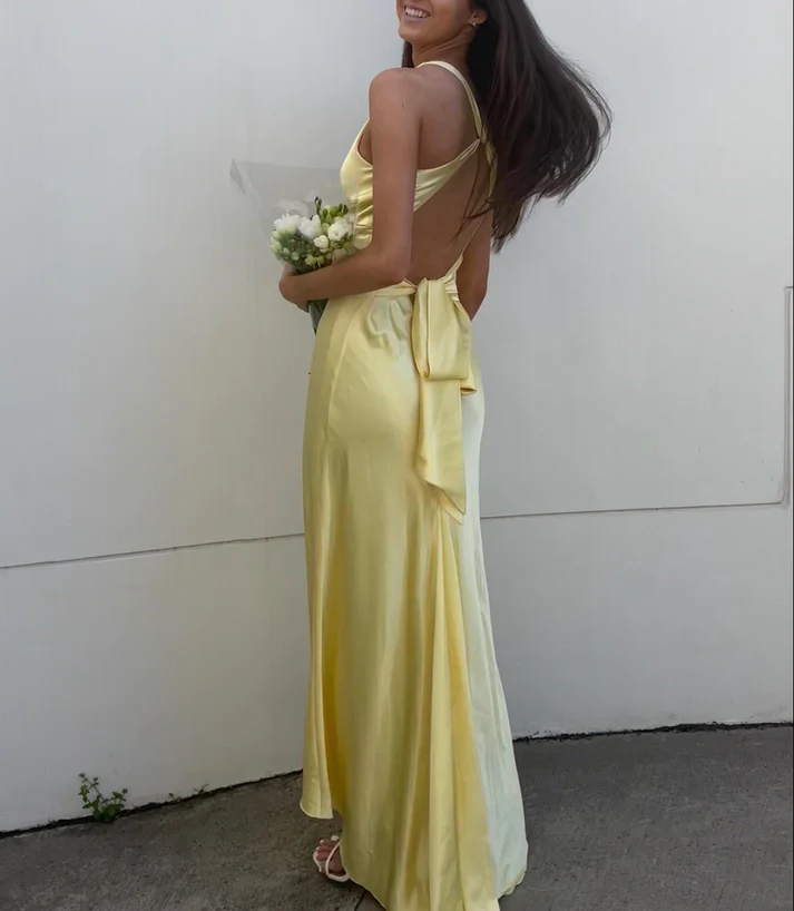 A-Line V Neckline Grape Satin Long Prom Dresses Formal Evening Dress SD1389 HZ0628