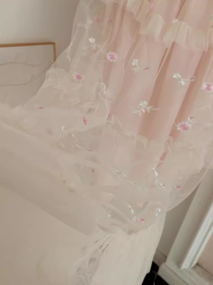 A line High Neck Floral Lace Vacation Dress Tulle Long Women Dresses SD143