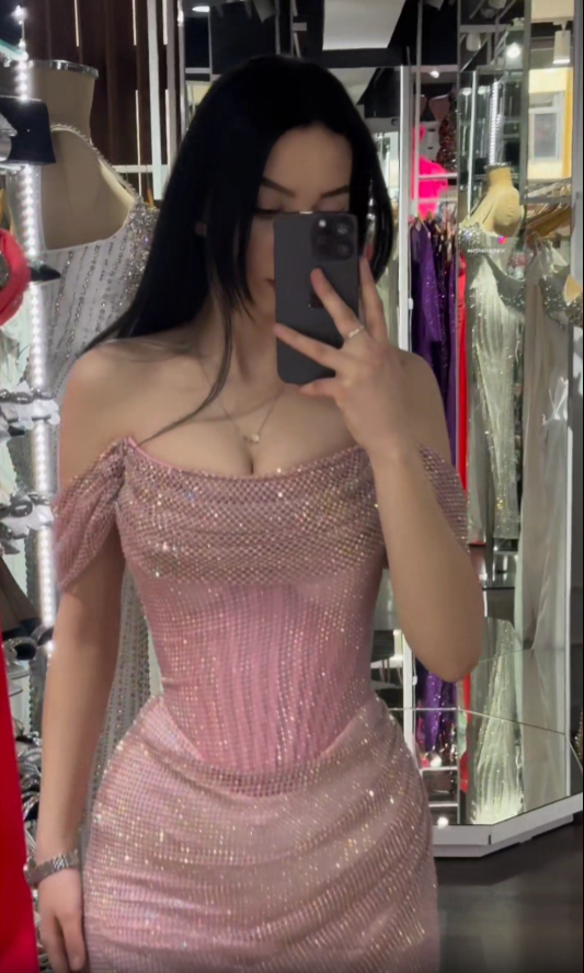 Off-shoulder Sleeveless Mermaid Satin Long Evening Prom Dresses SD1582 HZ0628