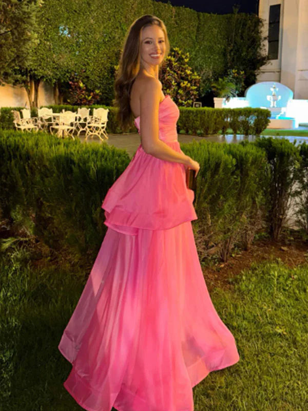 Sleeveless A-line Tulle Long Prom Dresses For Party SD1586