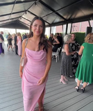 Sweetheart Sleeveless Mermaid Satin Long Evening Prom Dresses SD1587