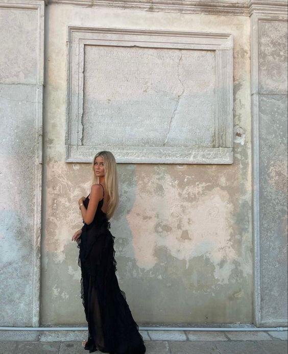Mermaid Spaghetti Straps Floor Length Chiffon Evening Dress Prom Dresses SD1652 HZ0628