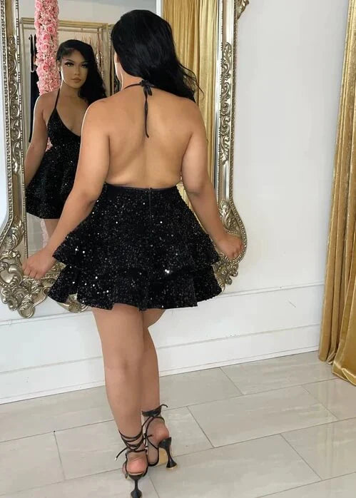 A Line Burgundy Mini Dresses Sequin Homecoming Dress 16th Birthday Dresses SD1837