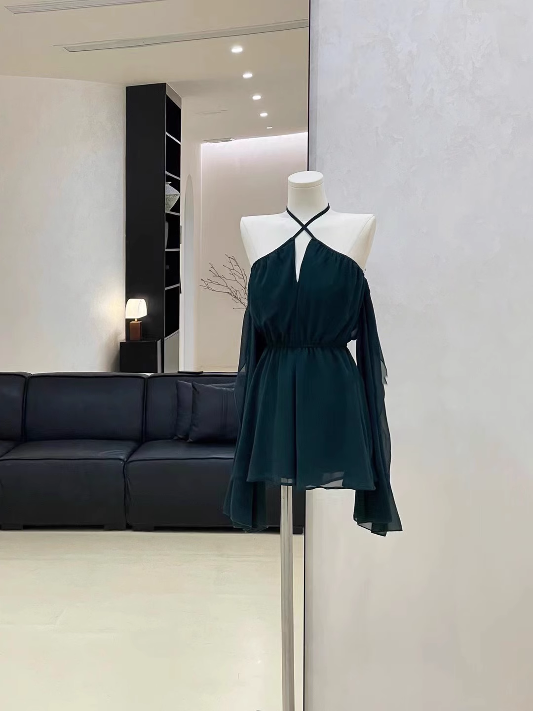 A line Off The Shoulder Ruffled Short Long Sleeve Women Dresses SD189