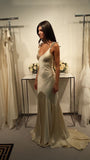 Sheath V Neckline Floor-length Satin Long Satin Evening Dress Prom Dresses SD2057