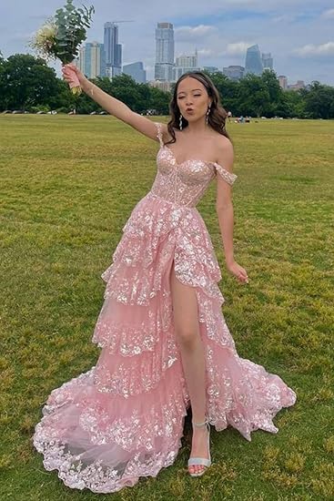 A-Line Straps Blush Pink Lace Long Prom Dresses Formal Evening Dress SD2203 HZ0628