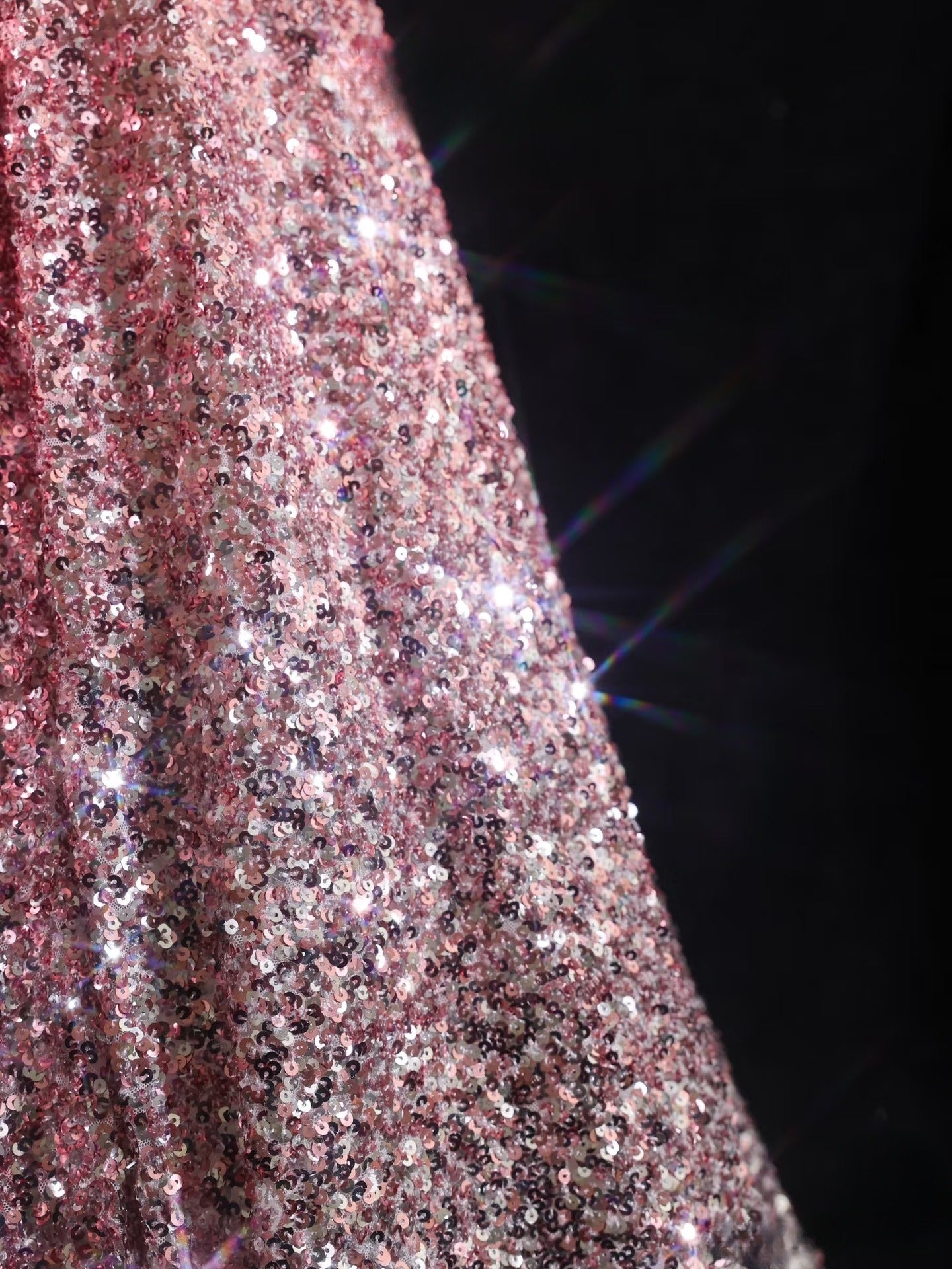 A Line Off The Shoulder Pink Sequin Long Prom Dresses Evening Gowns SD2329