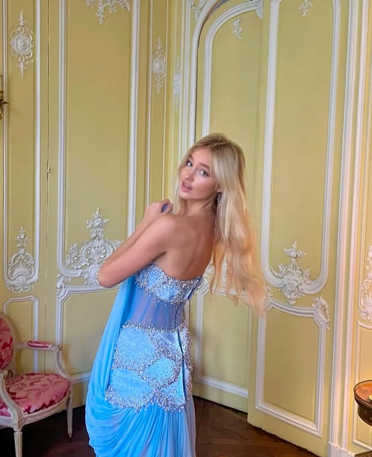 A Line Off The Shoulder Maxi Long Party Light Blue Chiffon Prom Dresses Evening Dress SD2395