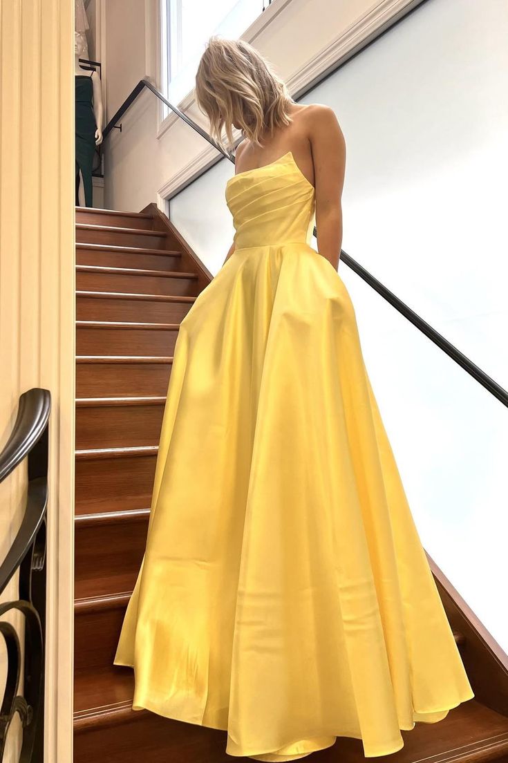 Strapless Sage Green Satin A-line Long Formal Gown Evening Dress SD2406