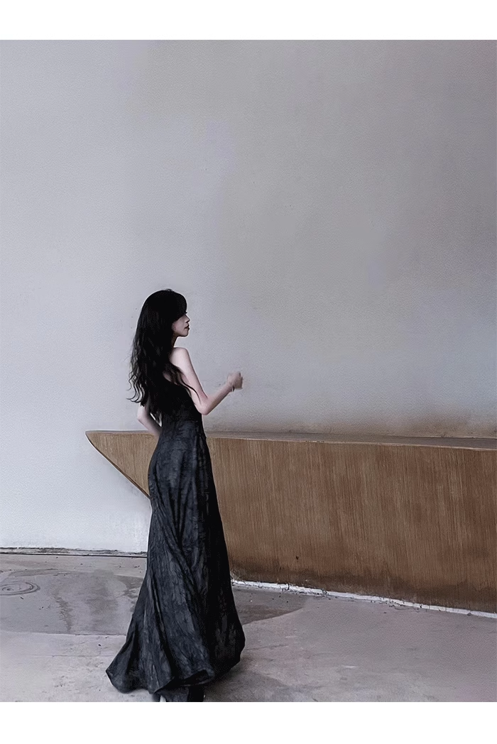 A line Halter Dusty Black Prom Dresses Long Birthday Dress For Women SD240