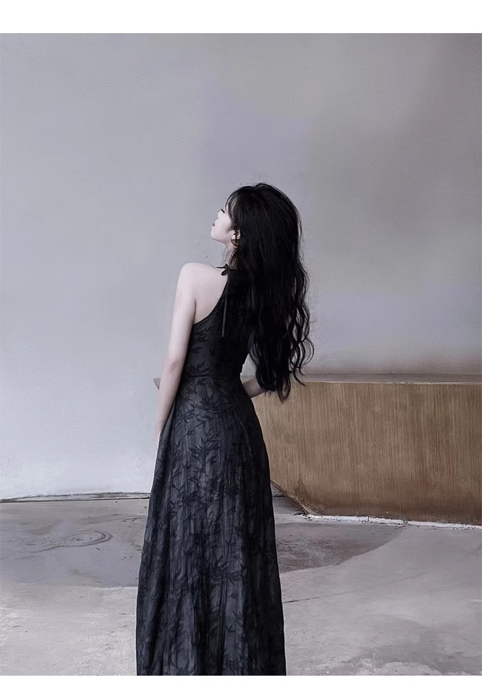 A line Halter Dusty Black Prom Dresses Long Birthday Dress For Women SD240