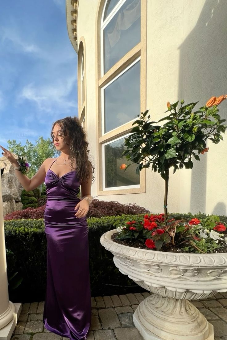 Sheath Spaghetti Straps Long Party Dress Grape Prom Dresses SD2450