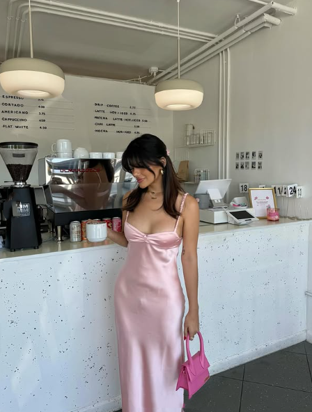 Sheath Spaghetti Straps Long Party Dress Pink Prom Dresses SD2452