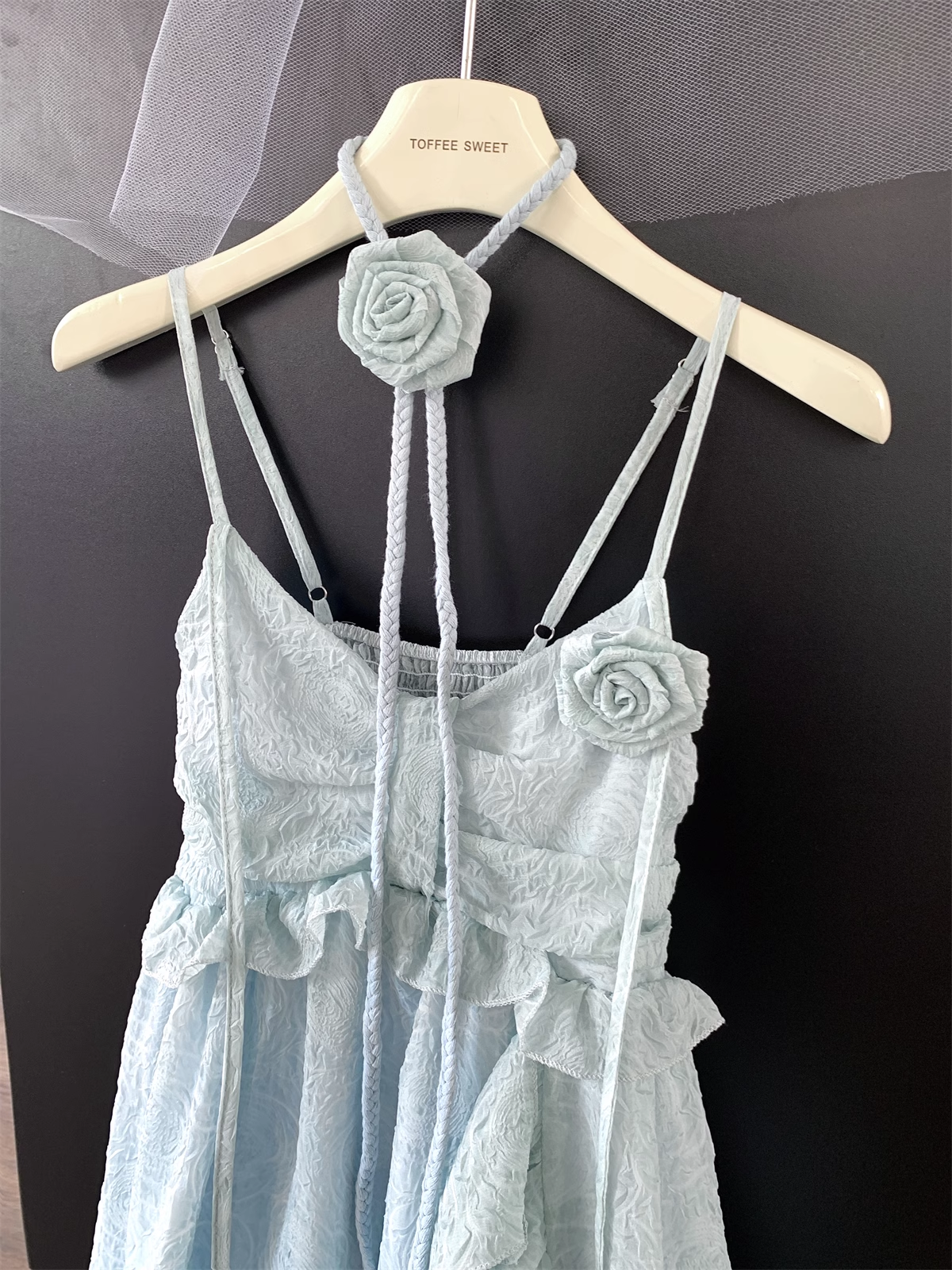 blue suspender dress women's summer new style seaside holiday beach dress SD262