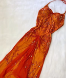 A Line Halter Tulle Long Prom Dresses Formal Evening Dresses SD2712