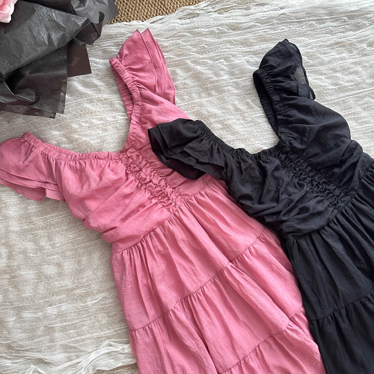 A line Sleeveless Holiday Dresses Ankle Length Ruffles Pink Birthday Outfits SD276