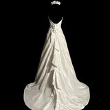 A Line Halter Satin Ivory Long Wedding Dress Bridal Dresses SD2761