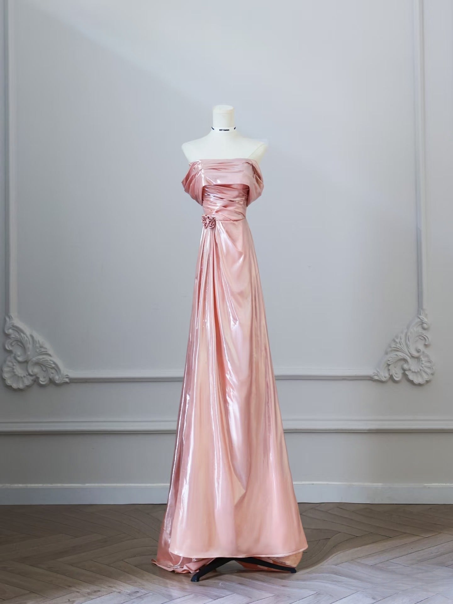 A Line Off The Shoulder Sequin Pink Long Prom Dresses Evening Gowns SD3813