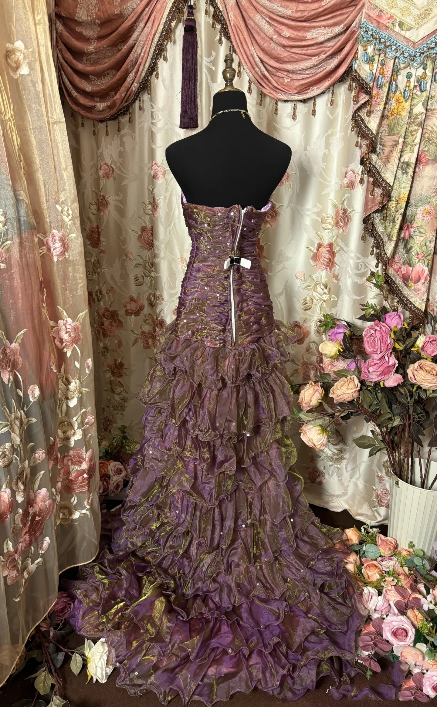 Mermaid Strapless Ruffles Long Evening Dress Prom Dresses SD3818 HZ0628