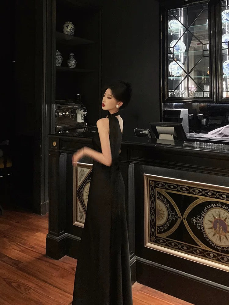 A Line One Shoulder Black Floor Length Prom Dresses Birthday Dress SD427