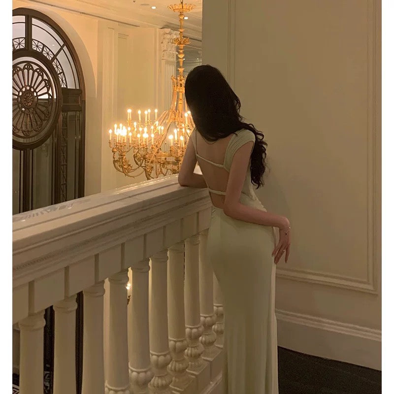 Sheath Square Neckline Cap Sleeves Mint Green Date Night Dress Prom Dresses Birthday Party Outfit SD868