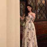 A Line Halter Floral Prom Dresses Birthday Outfits Evening Gown SD959