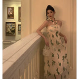 A Line Halter Floral Prom Dresses Birthday Outfits Evening Gown SD974