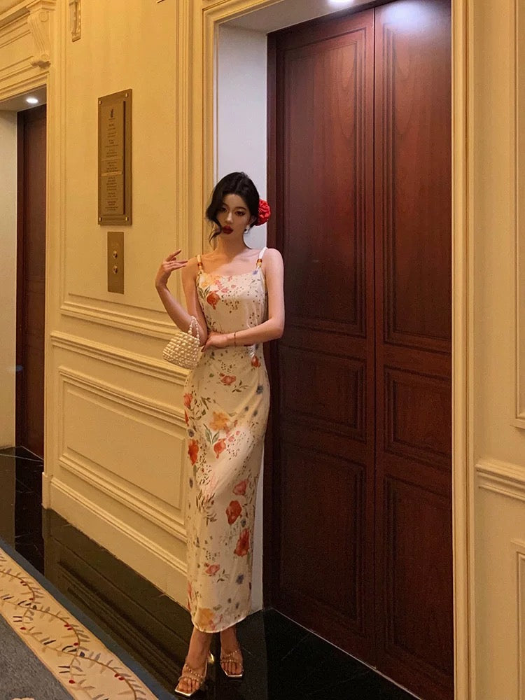 Sheath Straps Floral Prom Dresses Birthday Outfits Evening Gown Party Dress SD991