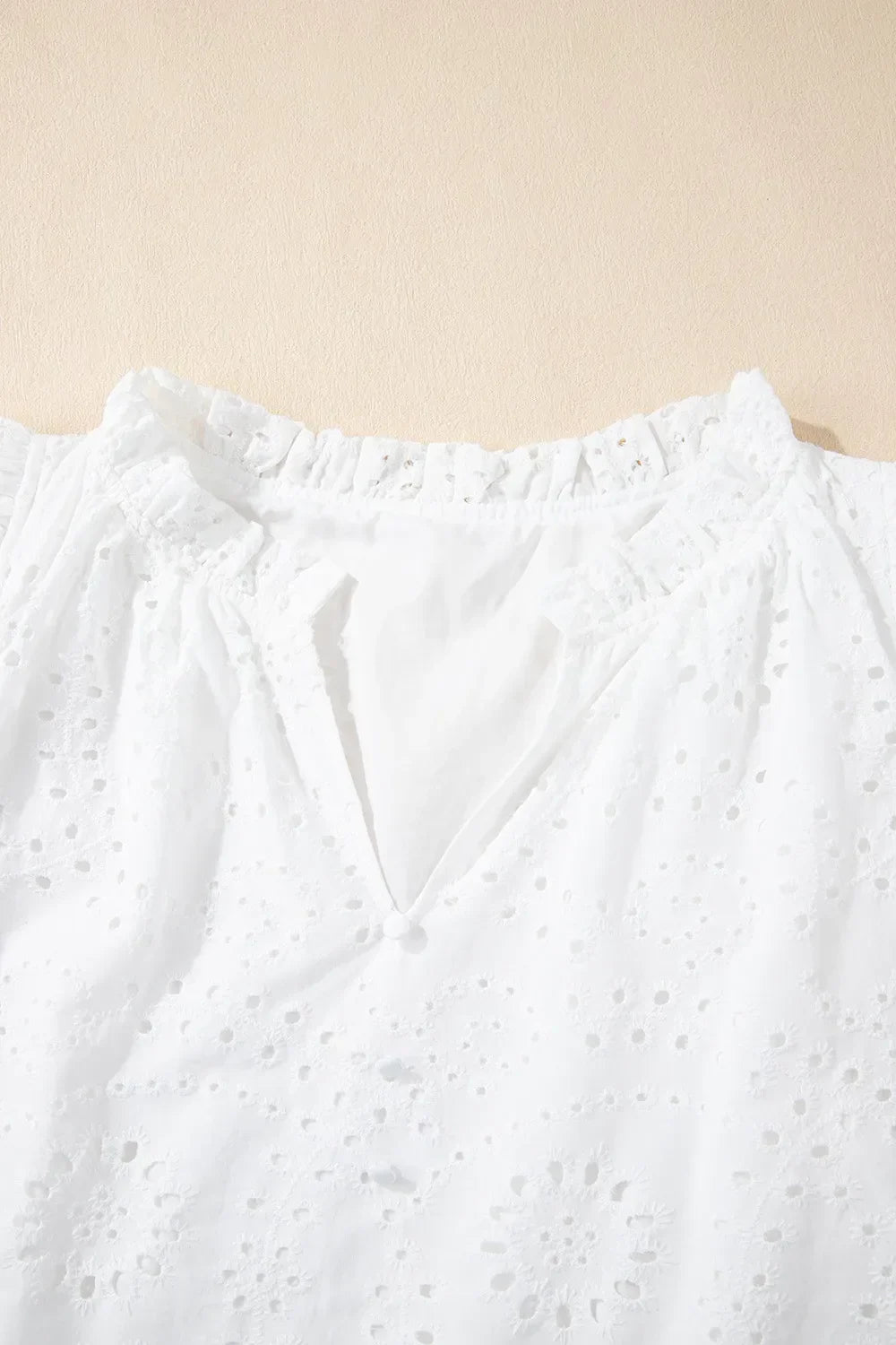 Notched Short Sleeve Blouse DJPT