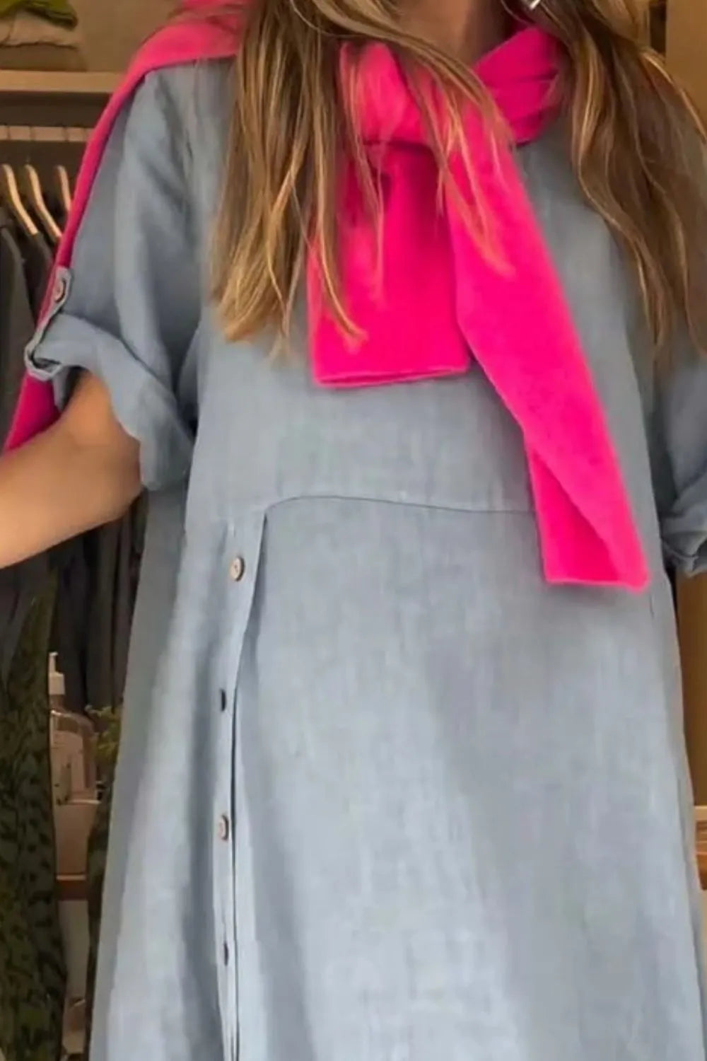 Size Relaxed Fit Short Sleeves Dress Plus Size DJPT