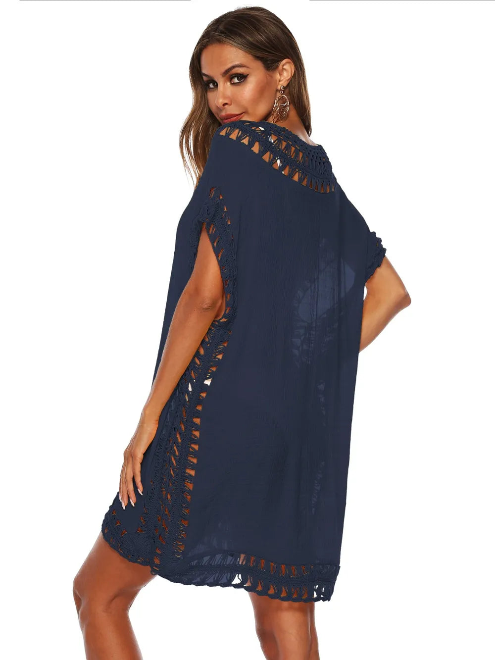 V-Neck Short Sleeve Cover-Up DJPT