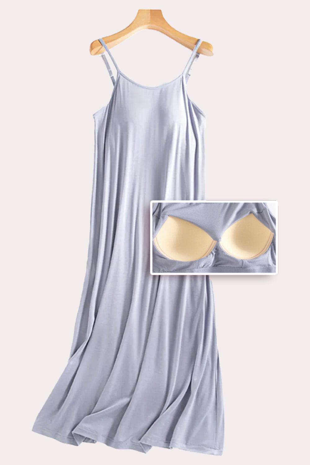 Neck Midi Cami Dress with Bra DJPT