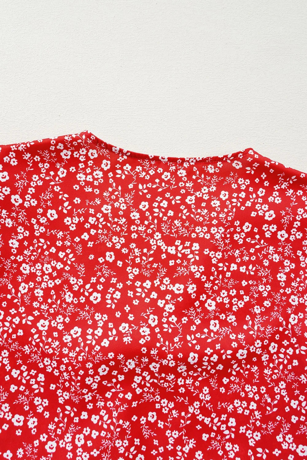 Floral Printed Half Sleeve Knotted V Neck Blouse DJPT