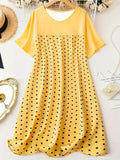 Dot Short Sleeve Lounge Dress DJPT