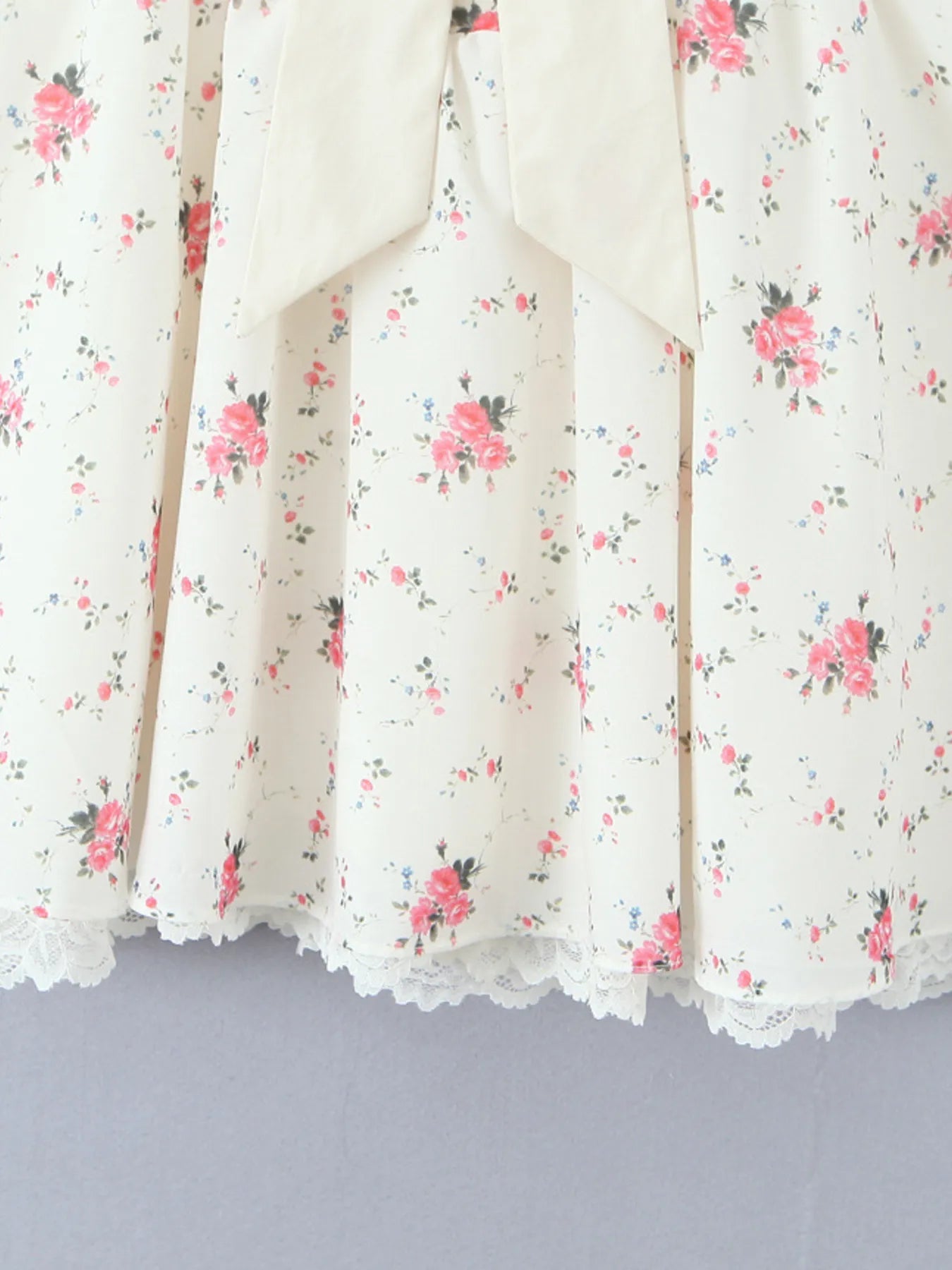 Floral Lace Trim Mini Dress DJPT