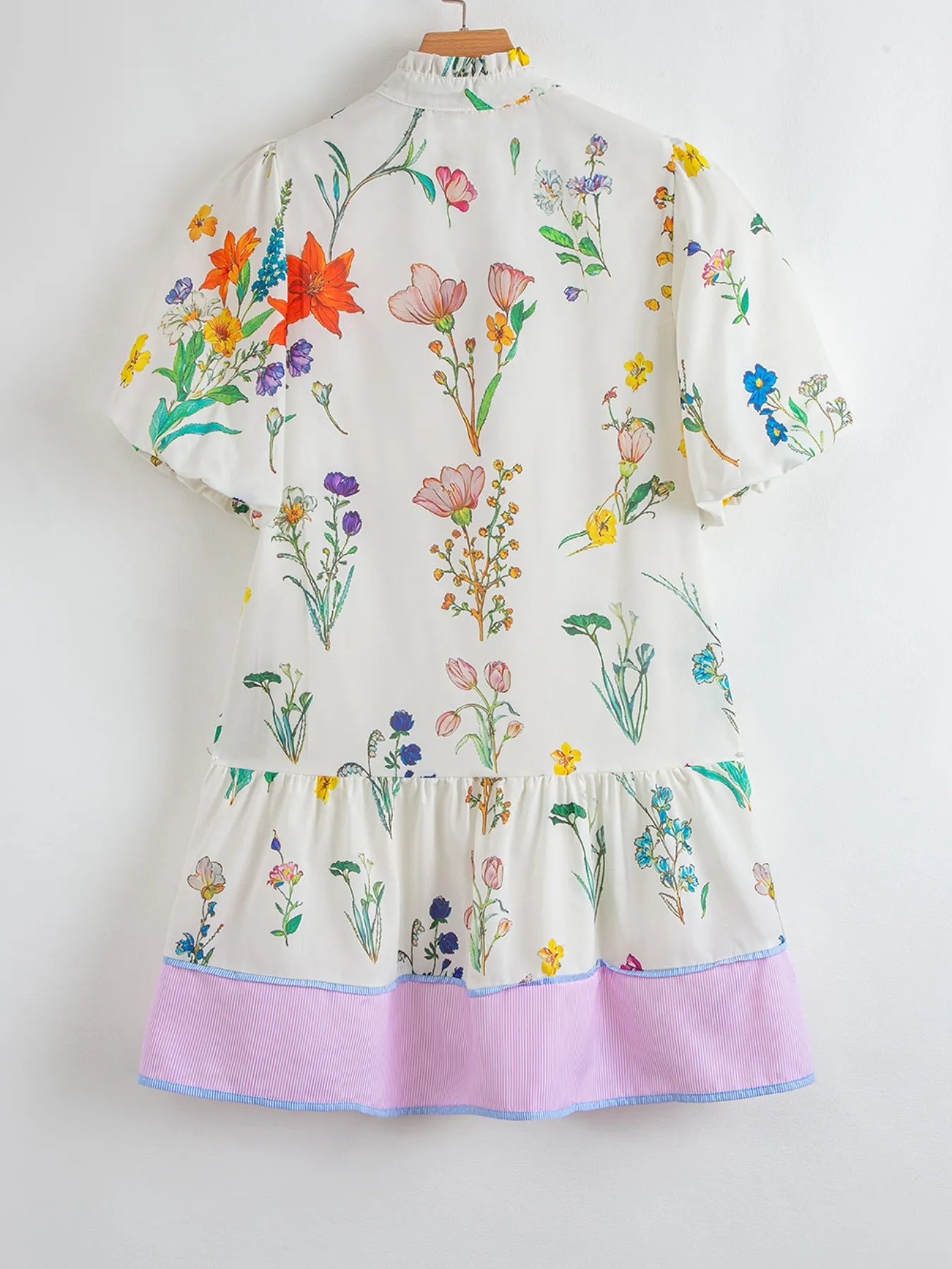Print Notched Short Sleeve Dress DJPT