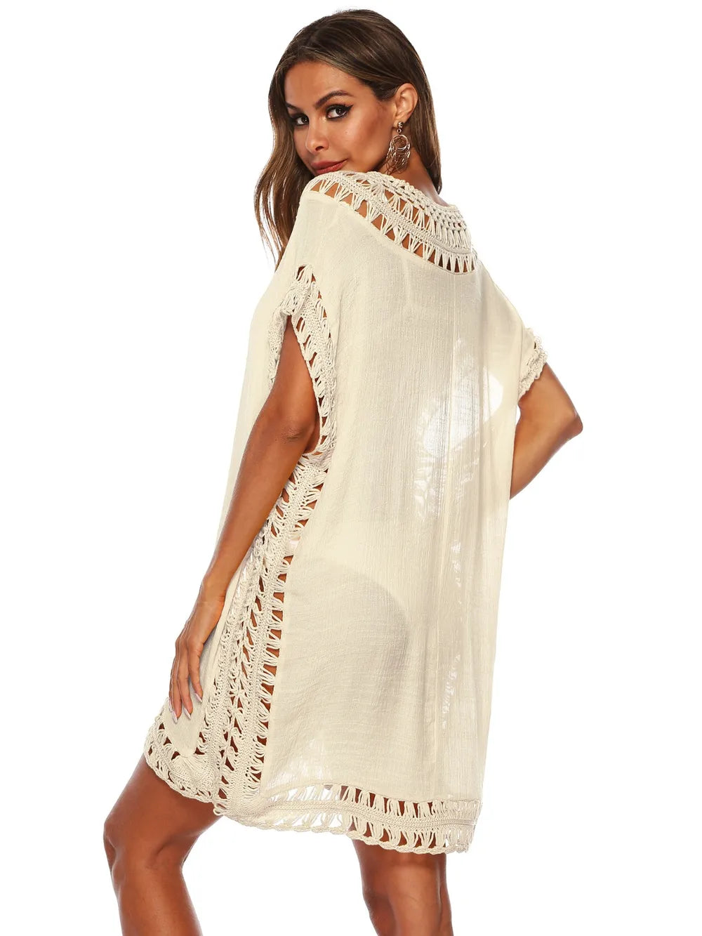 V-Neck Short Sleeve Cover-Up DJPT