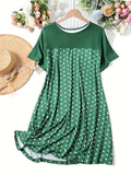 Dot Short Sleeve Lounge Dress DJPT