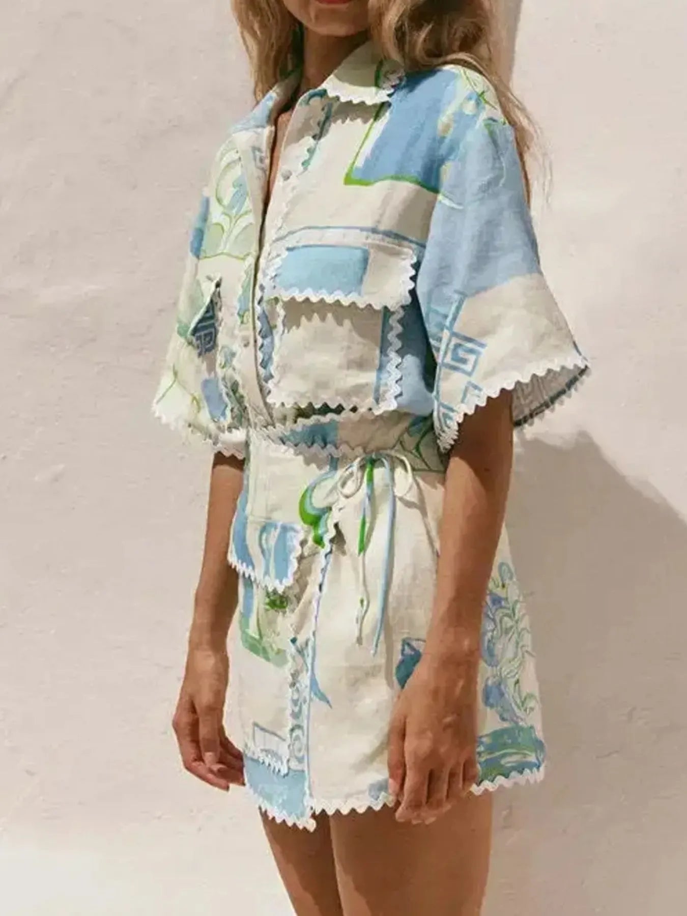 Short Sleeve Shirt and Skirt Set DJPT