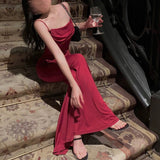 Sheath Spaghetti Straps Burgundy Long Party Dress Prom Dresses SD1376