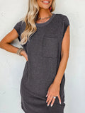 Round Neck Short Sleeve Mini Dress DJPT