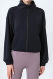 Zip Up Dropped Shoulder Active Outerwear DJPT