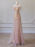 Mermaid Halter Pink Sequin Long Prom Dress Evening Dress Formal Dress SD1819